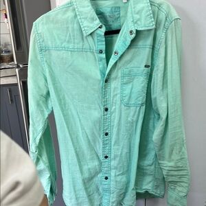 Guess Mint Green Casual Button Down Shirt